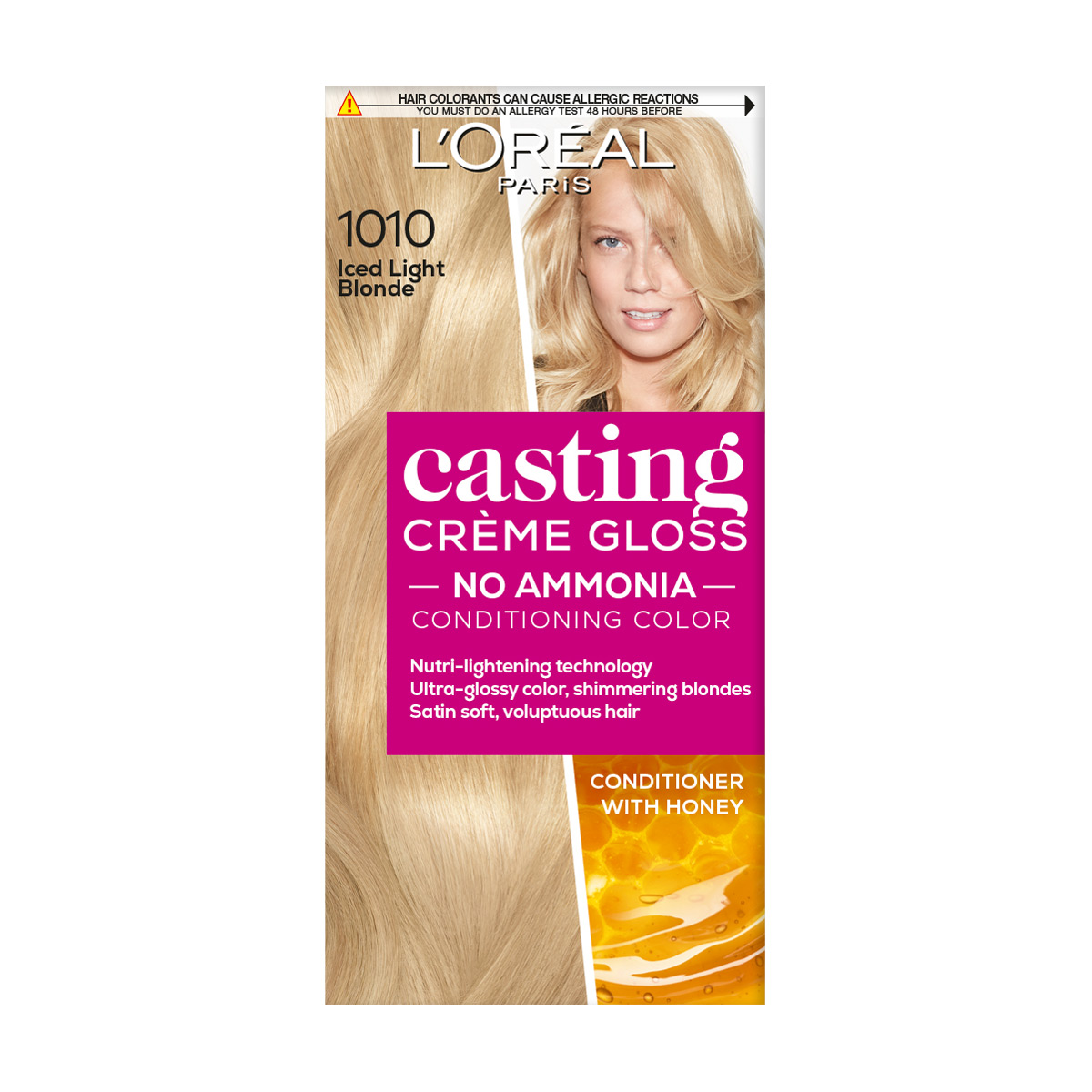 Уцінка! Безаміачна фарба для волосся L'Oreal Paris Casting Creme Gloss 1010 Світло-світло-русявий попелястий, 180 мл